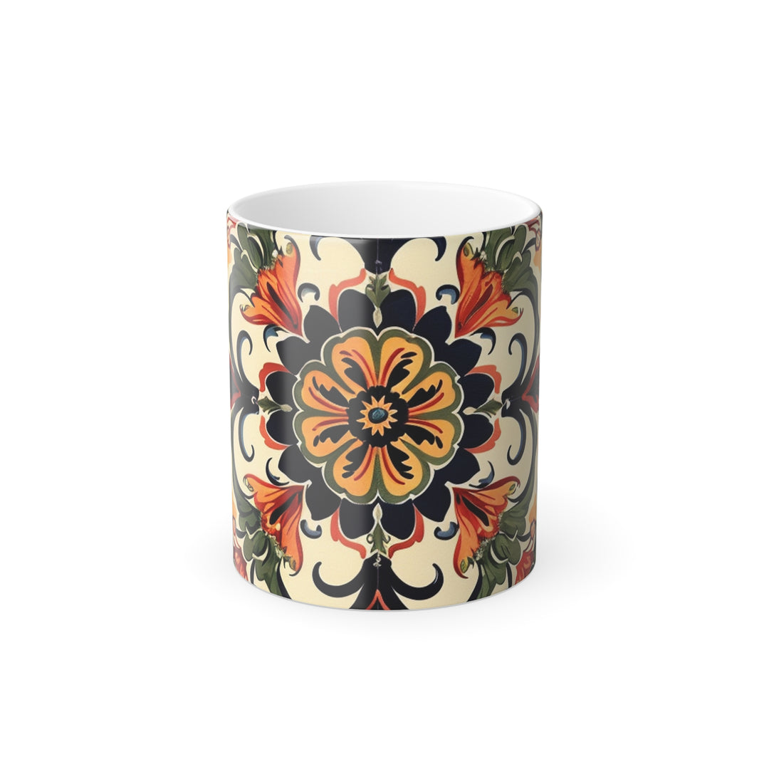 Tasse de morphing de couleur, tasse d’art floral - tasse en céramique de 11 oz, cadeau parfait pour elle, pendaison de crémaillère, anniversaire, anniversaire, mariage