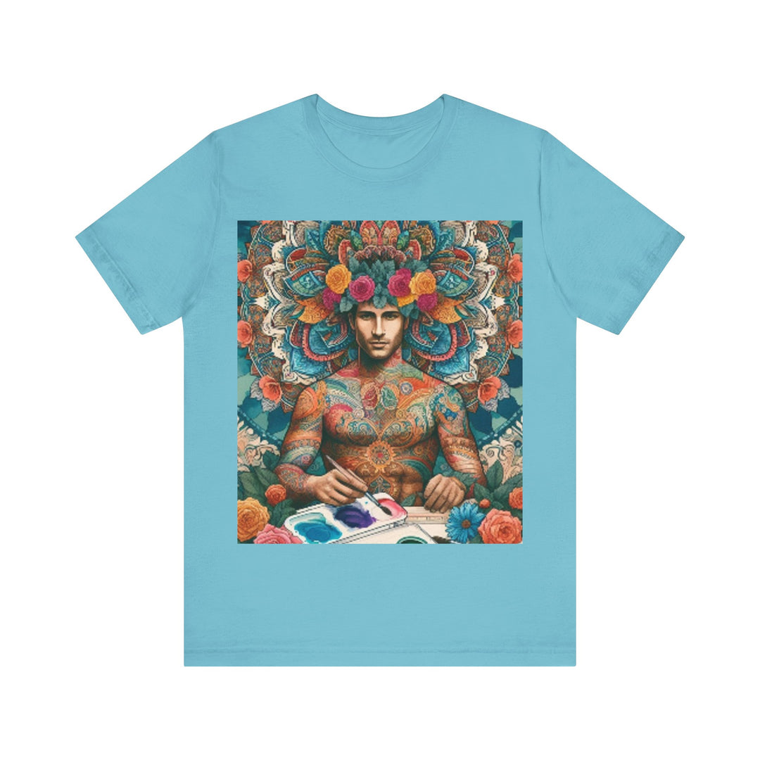 Tee-shirt coloré d’artiste de dessin de mandala, pantalon cargo manquant, veste Barbour, veste imperméable, costumes personnalisés, pantalon Kuhl, cadeau Pester pour lui
