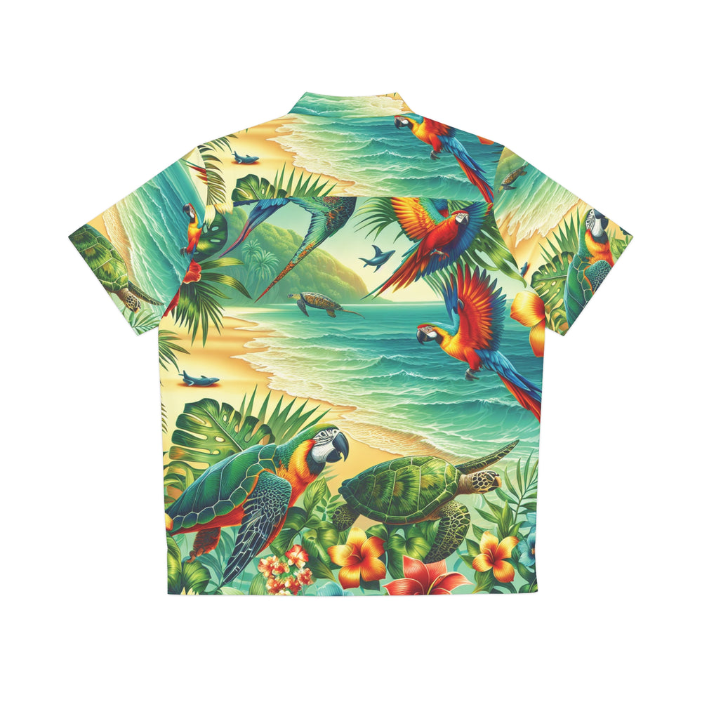 T-shirt perroquet personnalisable, tortue hawaïenne, chemise d’oiseaux tropicaux, perroquet chemise hawaïenne, chemise Turtle Beach, tee-shirt Island Wildlife
