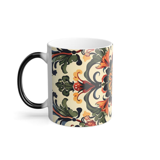 Color Morphing Mug, Floral Art Mug - Ceramic 11oz Cup, Perfect Gift For Her, Housewarming, Anniversary, Birthday, Wedding