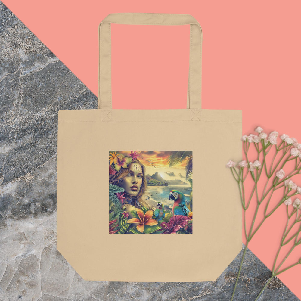 Escape to the Tropics with Our Hawaiian Woman Eco Tote Bag
